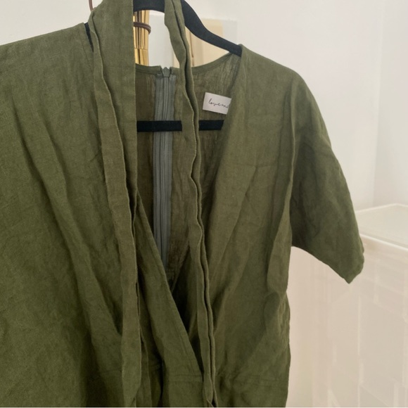 LOVEANDCONFUSE - Aurora Linen Jumpsuit in Forest Green - Picture 6 of 6